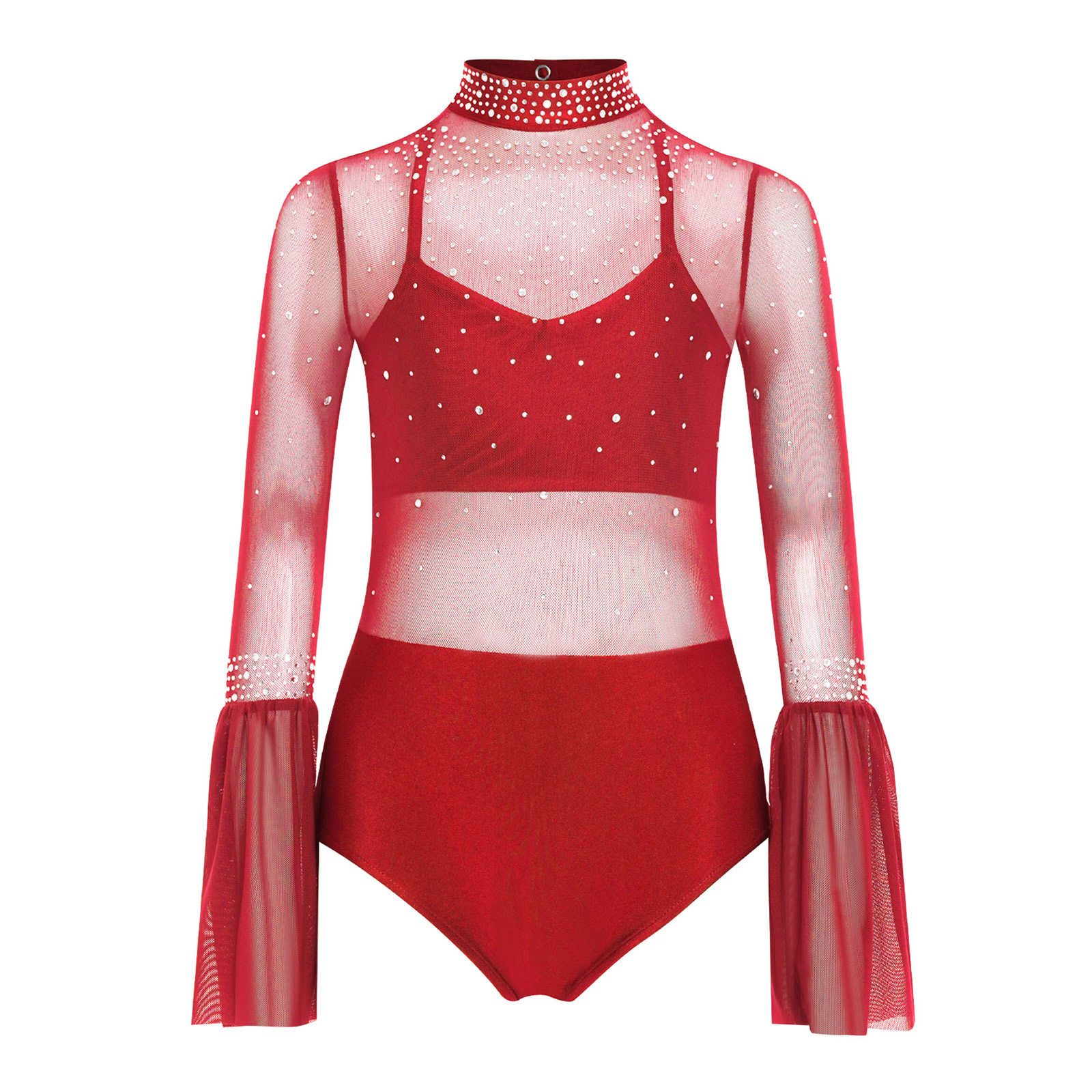 Turtleneck Bodysuit - Kids Girls Ballet Dance Leotard Flare