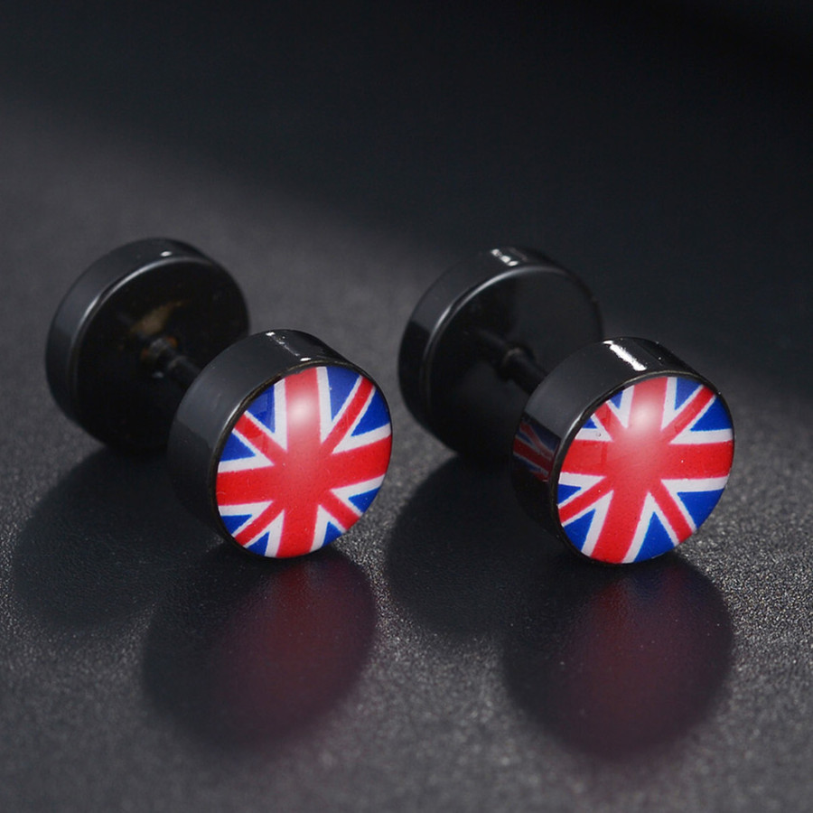 Women Fashion Uk - 1Pair Punk Black Multiple Styles Stainless