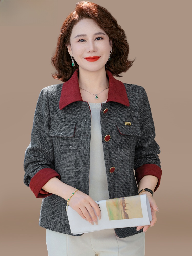 Women Fashion Over 40 - Elegant Mom Spring Jacket Small Fragrance