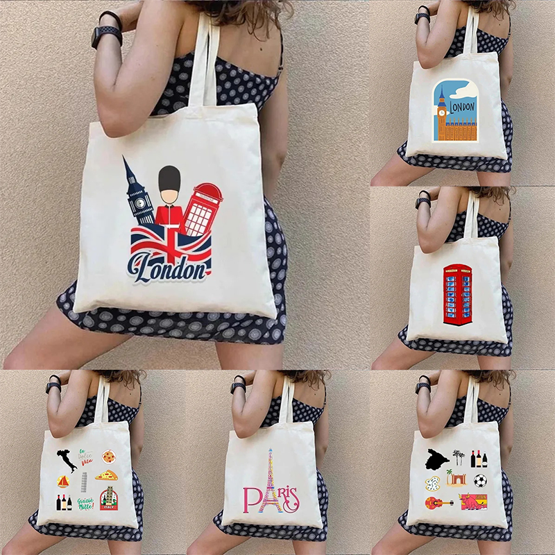 Women Fashion Uk - London UK Paris Printing Ladies Canvas