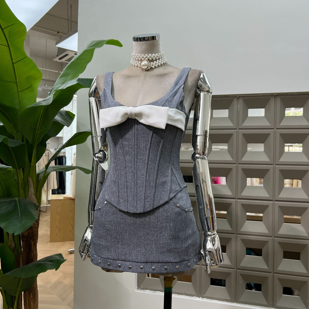 Corset Top Boned - Summer 2025 Ash Gray Boned Corset