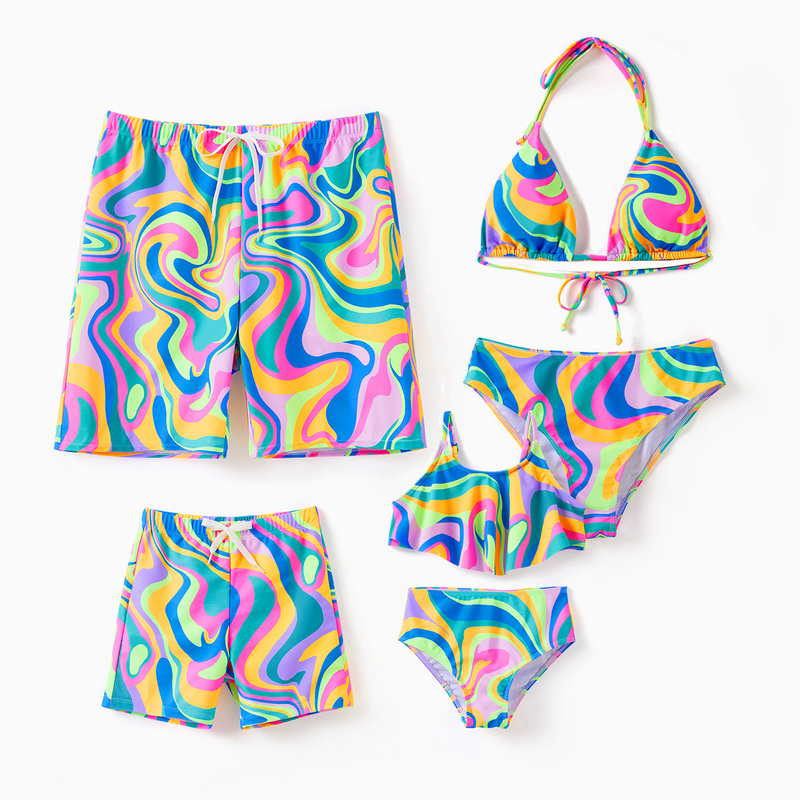 Tie Dye Two Piece - Family Matching Colorful Tie-Dye Print Swim
