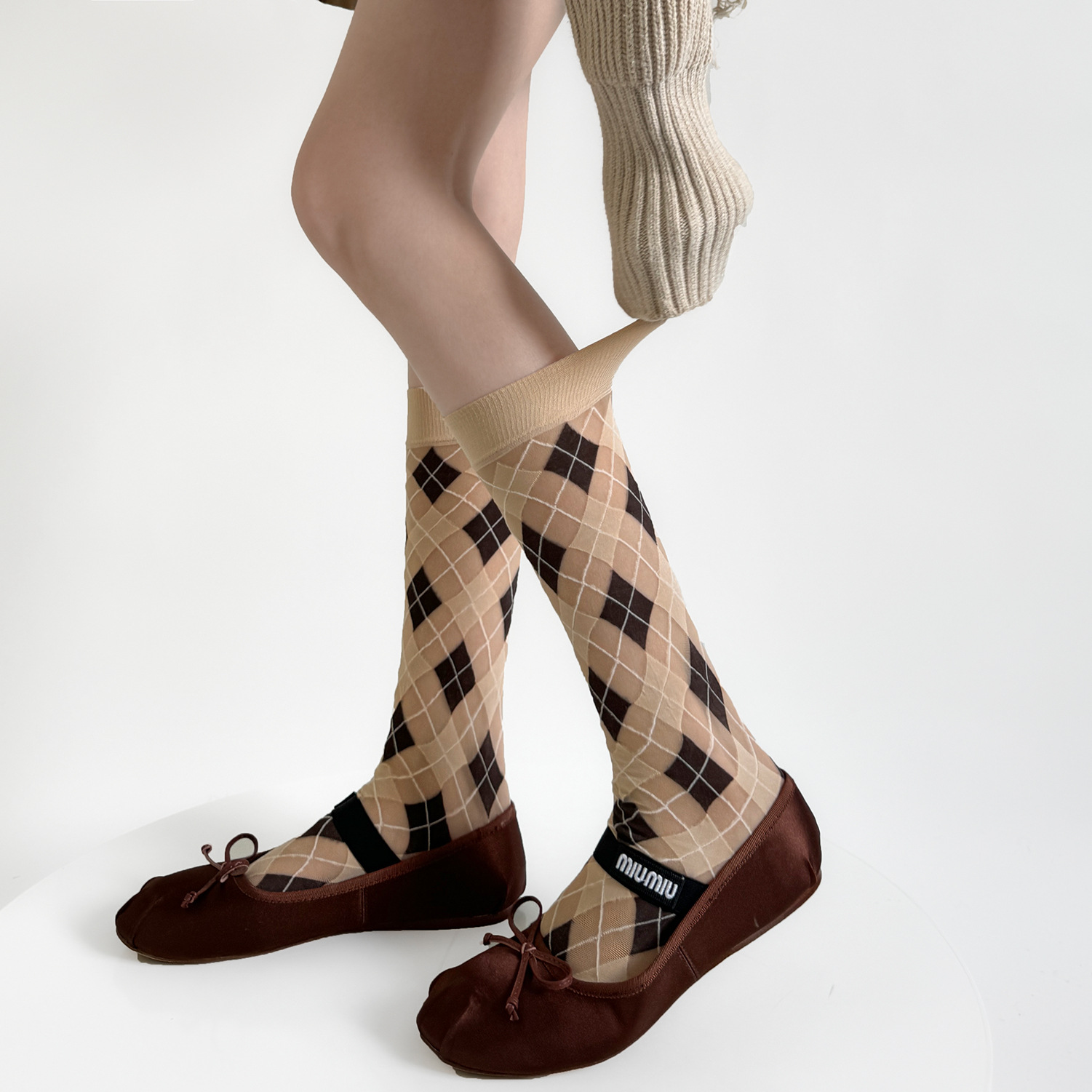 Velvet Blazer Women - Women Socks College Style Plaid Long