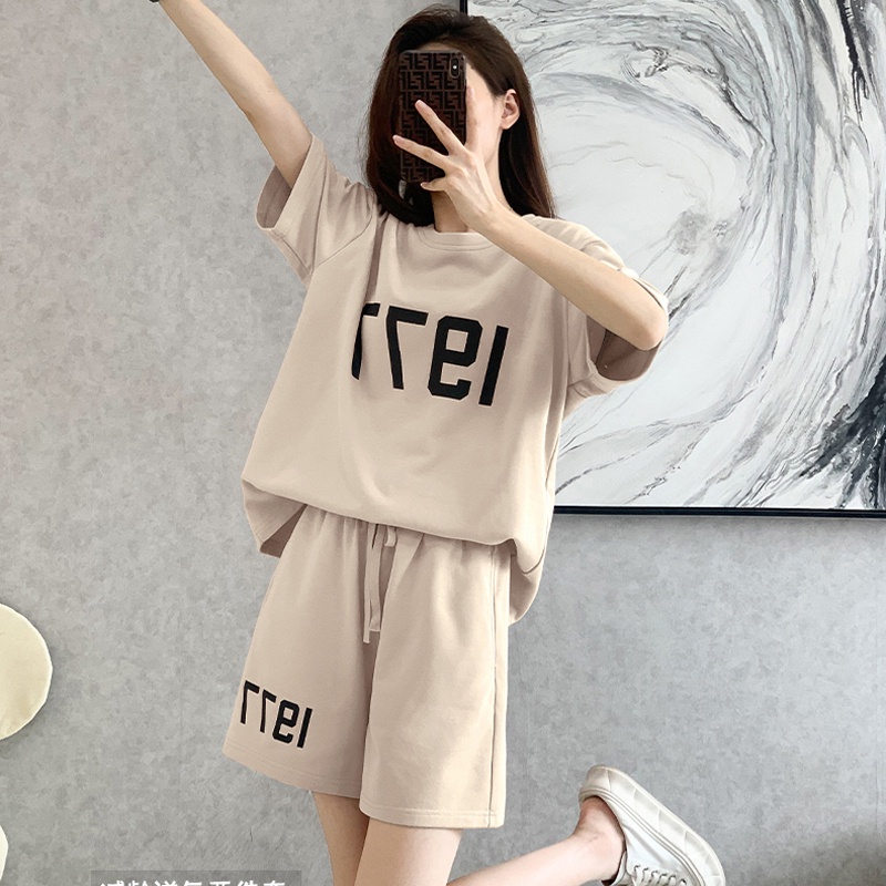 Tie Dye Two Piece - Women's 2 Piece Casual Tracksuit Letter
