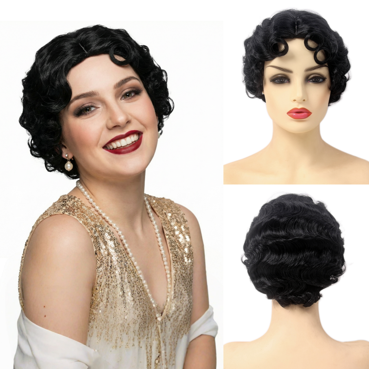 Women'S Fashion In The 1920S - REEWES Short Curly Finger Wave Wigs