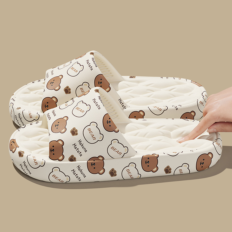 Women Fashion Images - Lovely Cartoon Printed Platform Slippers Women