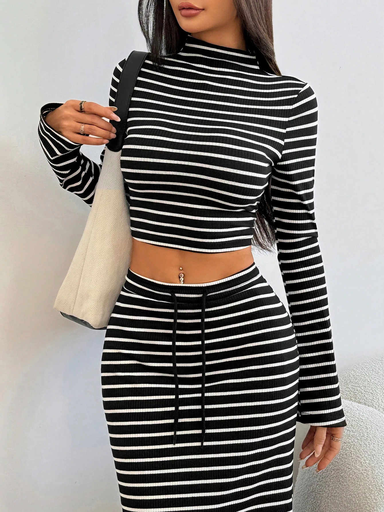 Turtleneck Bodysuit - Spring Autumn Fashion Casual Women's Collared