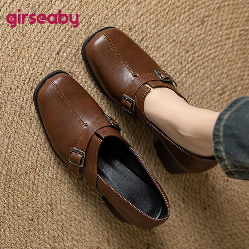 Women Fashion Heels - Girseaby Vintage Women Pumps Square Toe