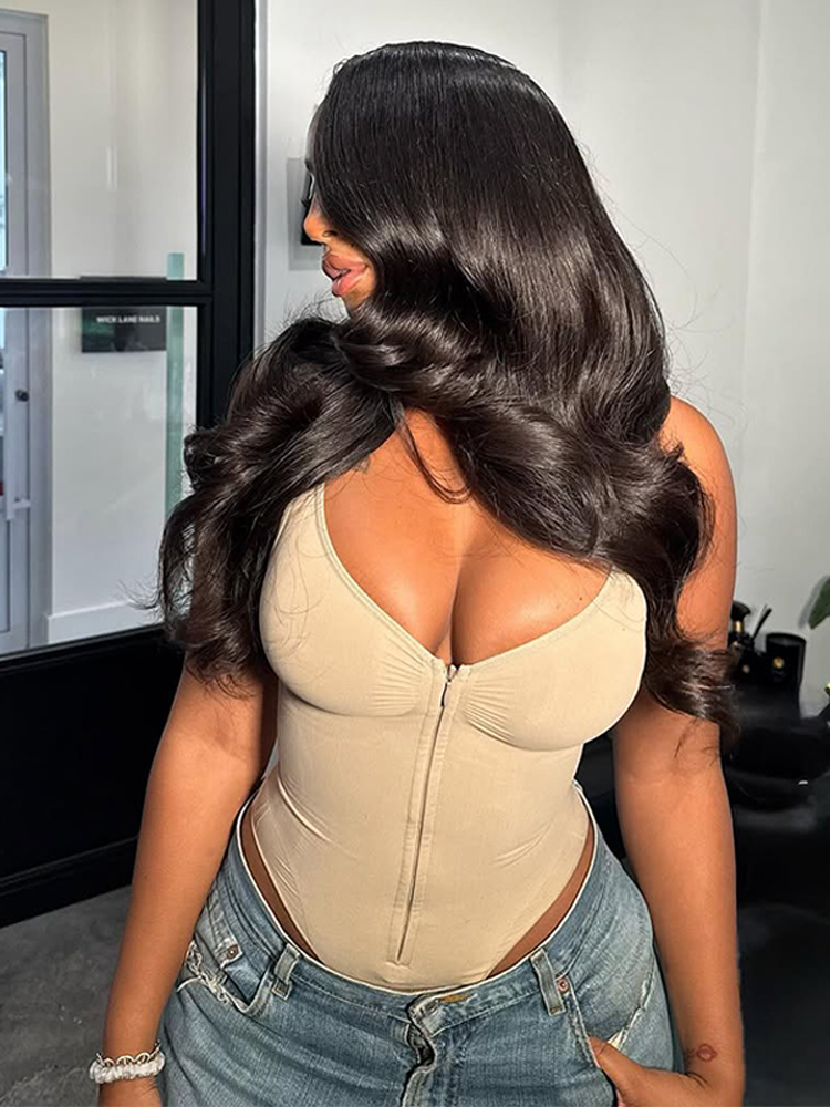 Corset Top Boned - Sexy Women's Zipper Bodysuit Summer V-neck
