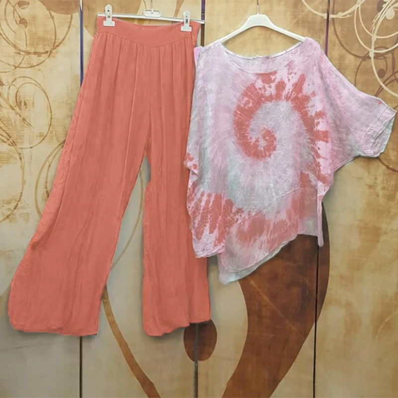 Tie-dye Crew Neck Printed Top  - Tie Dye Two Piece recensie en prijs