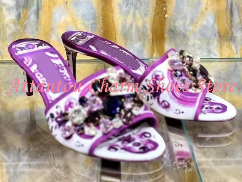 Purple Color Crystal Lady Sand - Women Fashion Images recensie en prijs