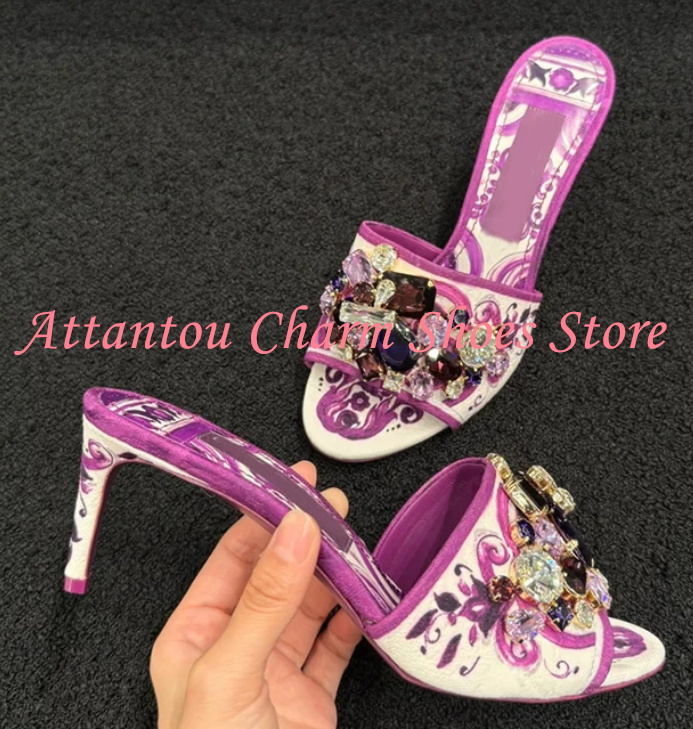 Purple Color Crystal Lady Sand - Women Fashion Images recensie en prijs