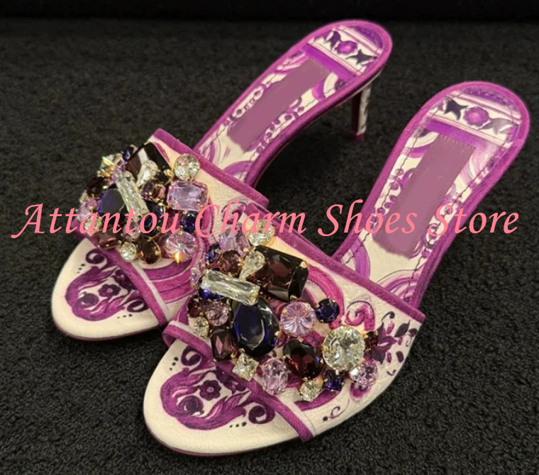 Purple Color Crystal Lady Sand - Women Fashion Images recensie en prijs