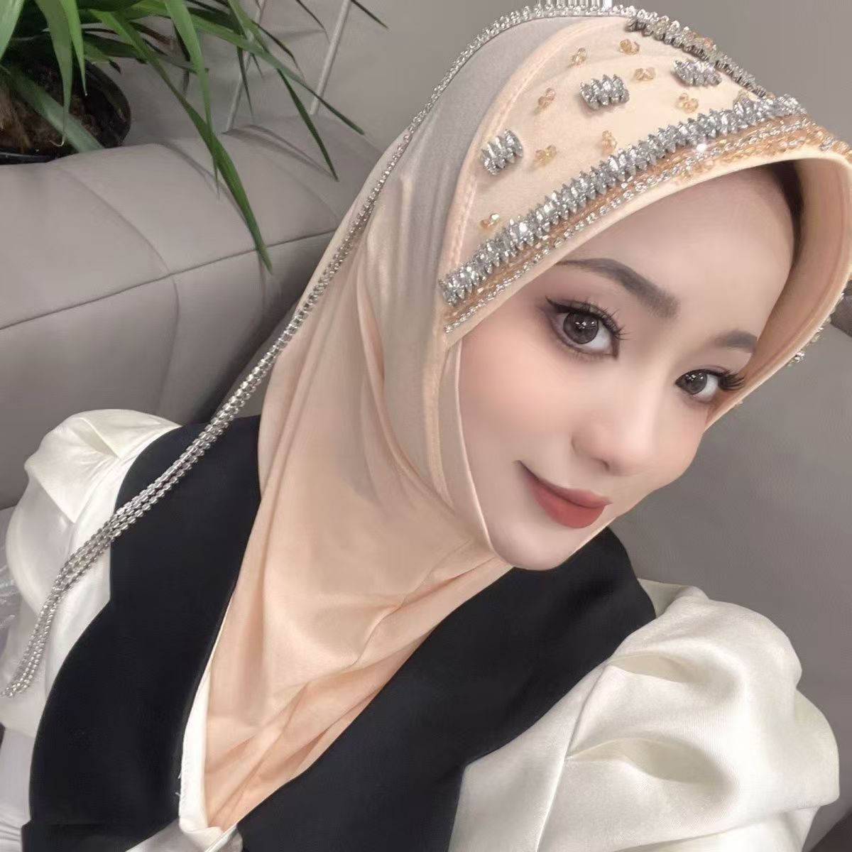 Luxury Hat Hijab Pink Scarf wi - Women Fashion Hats recensie en prijs