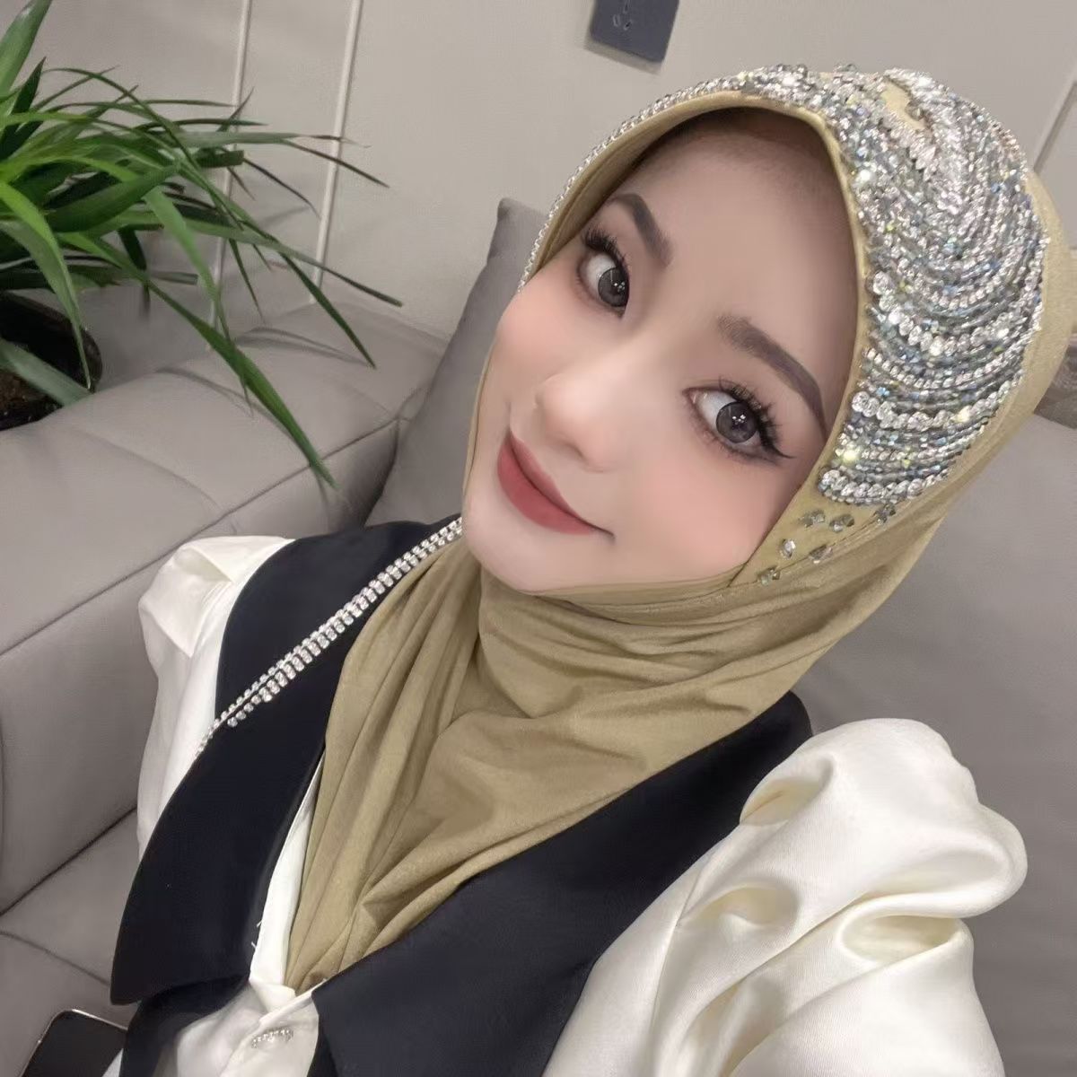 Luxury Hat Hijab Pink Scarf wi - Women Fashion Hats recensie en prijs
