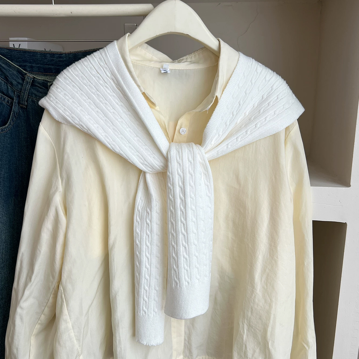 1Pc Simple Solid Color Knitted - Women'S Fashion Poncho recensie en prijs