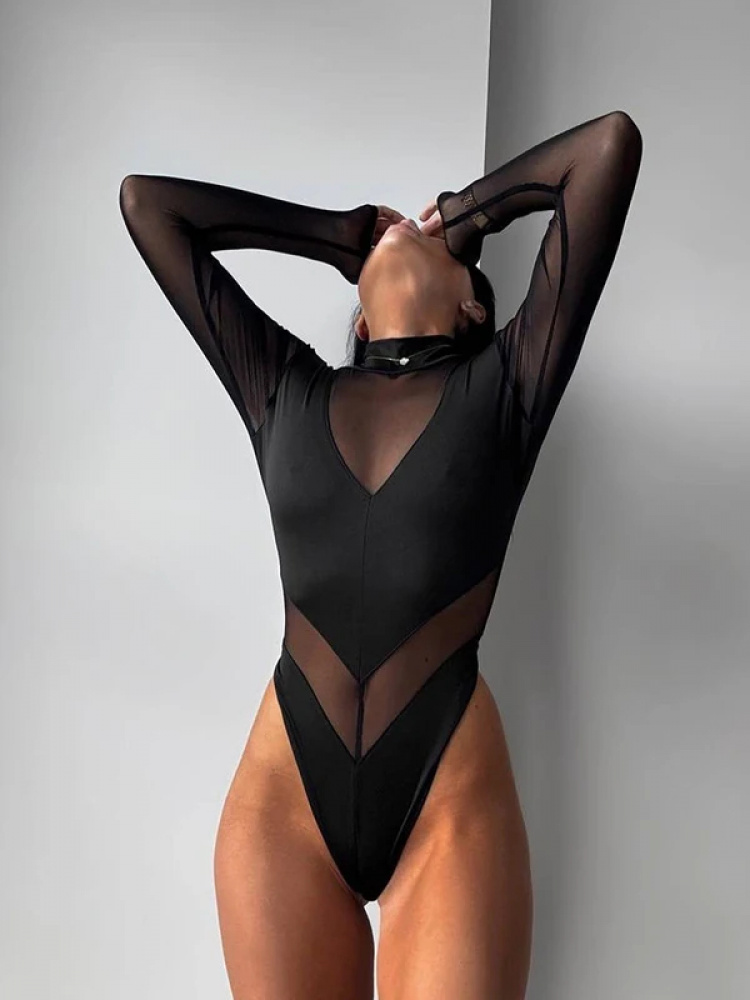 Sexy Mesh Women's Bodysuits Se - Turtleneck Bodysuit recensie en prijs
