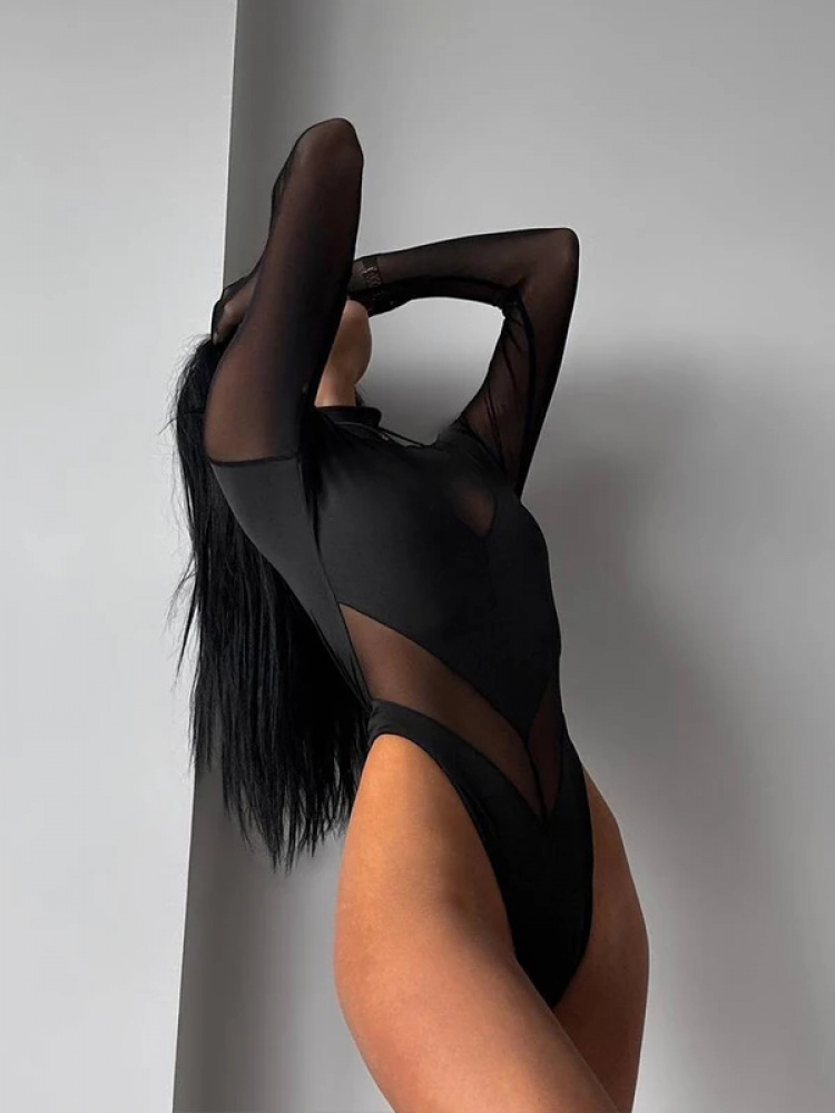 Sexy Mesh Women's Bodysuits Se - Turtleneck Bodysuit recensie en prijs