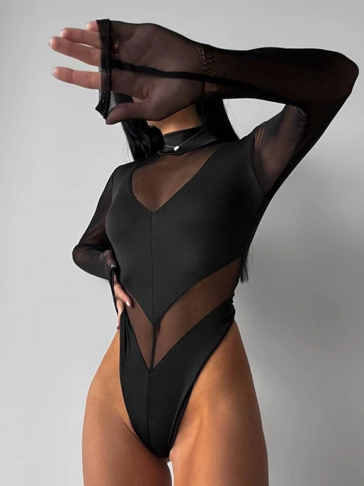 Sexy Mesh Women's Bodysuits Se - Turtleneck Bodysuit recensie en prijs