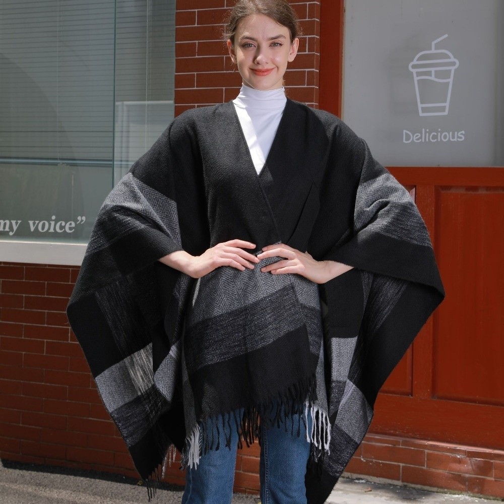 Warm Coat Plaid Design Travel  - Women'S Fashion Poncho recensie en prijs