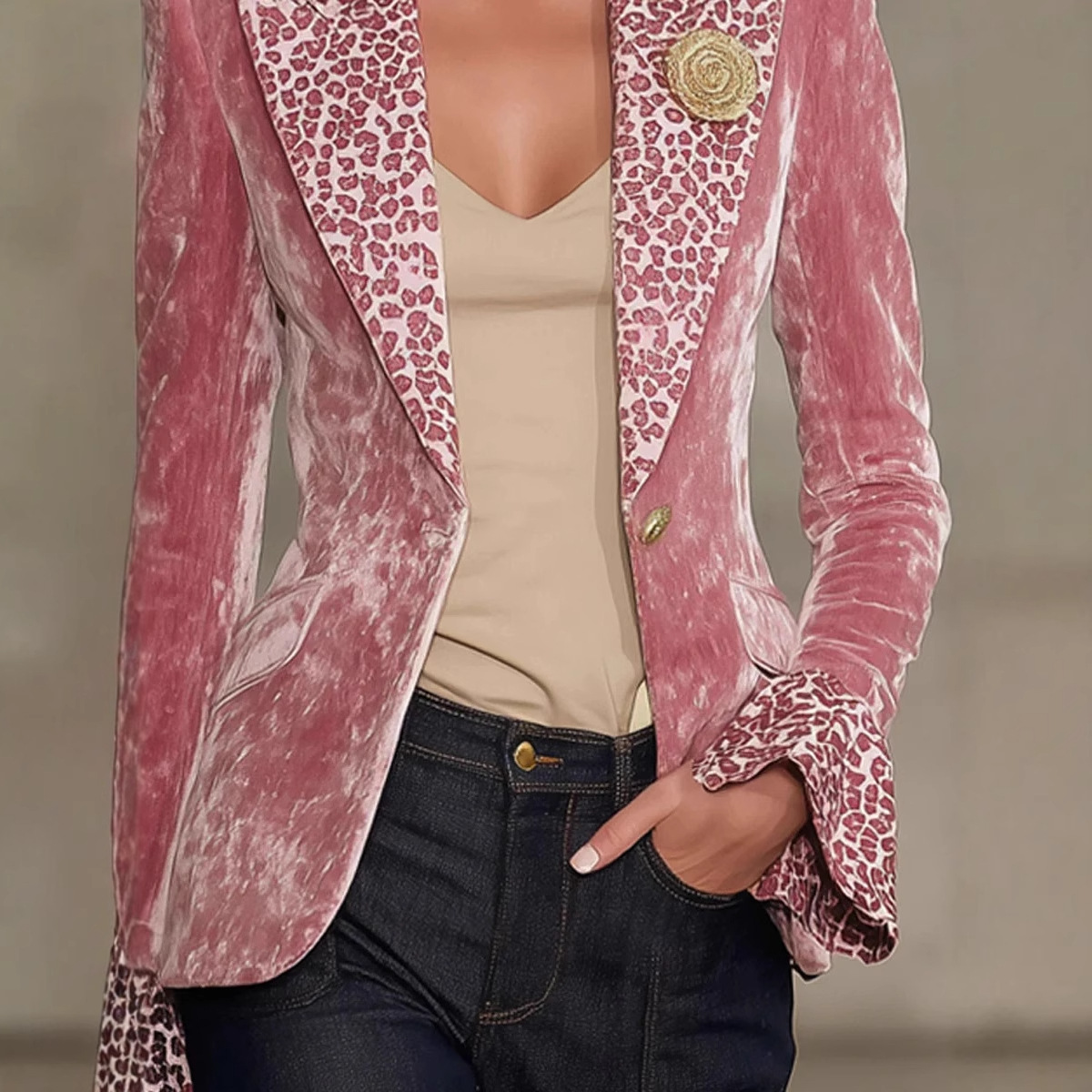 Women Velvet Blazer Leopard Pr - Velvet Blazer Women recensie en prijs