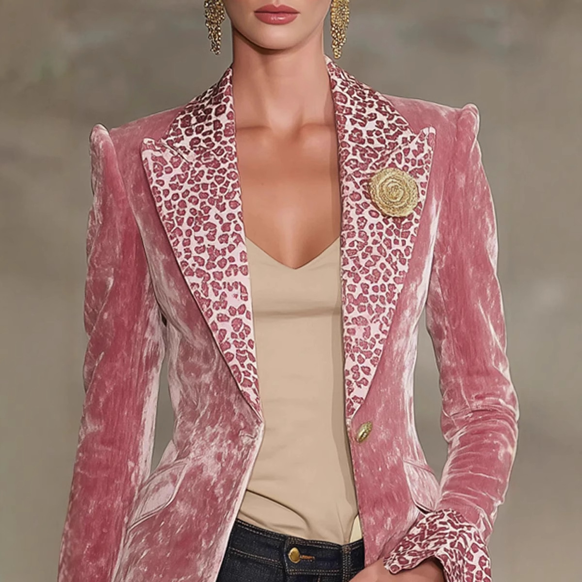 Women Velvet Blazer Leopard Pr - Velvet Blazer Women recensie en prijs