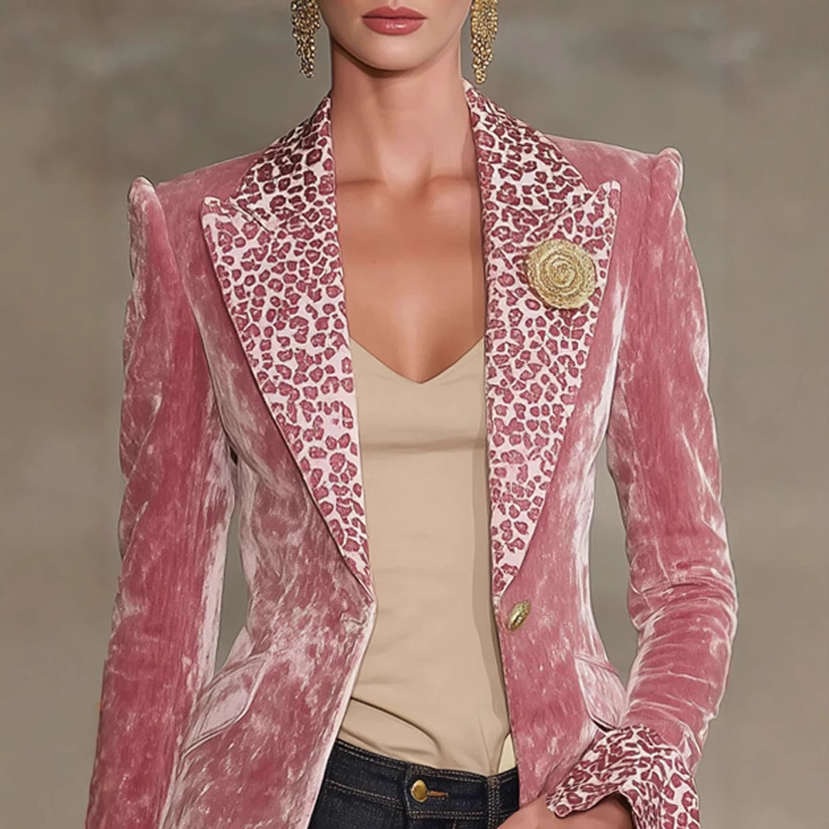 Women Velvet Blazer Leopard Pr - Velvet Blazer Women recensie en prijs