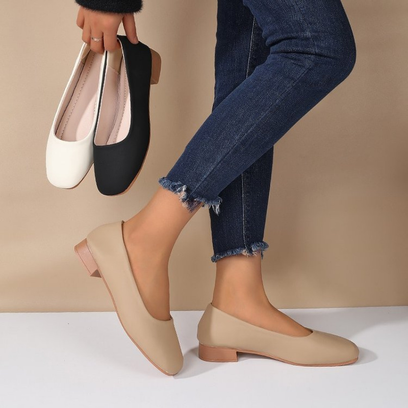 Soft Leather Round Toe Slip-On - Women Fashion Heels recensie en prijs