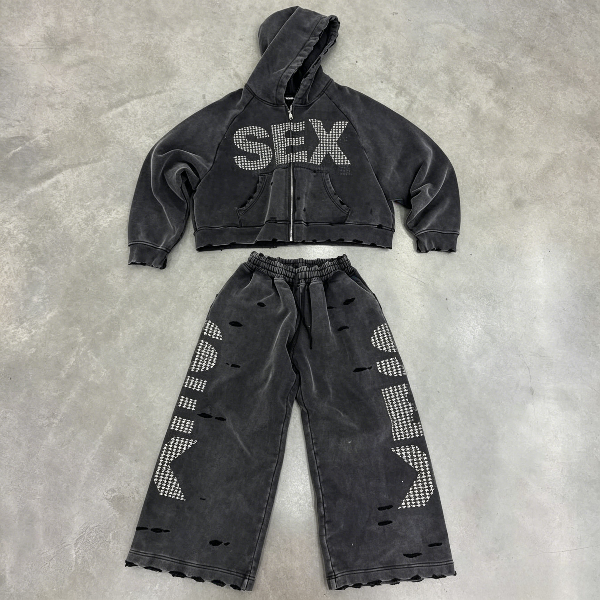 Y2K Sex Hoodie Set Oversized R - Women Fashion Images recensie en prijs