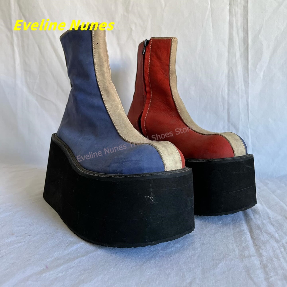 Y2K Red Blue Platform Ankle Bo - Women'S Fashion Trends recensie en prijs