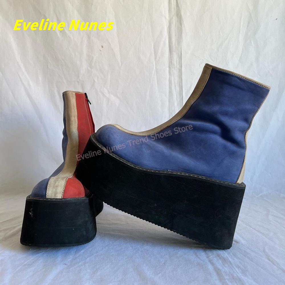 Y2K Red Blue Platform Ankle Bo - Women'S Fashion Trends recensie en prijs