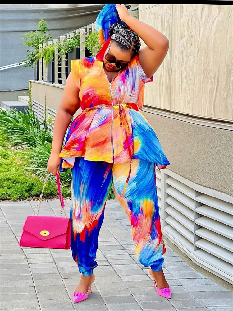 Wmstar Plus Size Women Clothin - Tie Dye Two Piece recensie en prijs