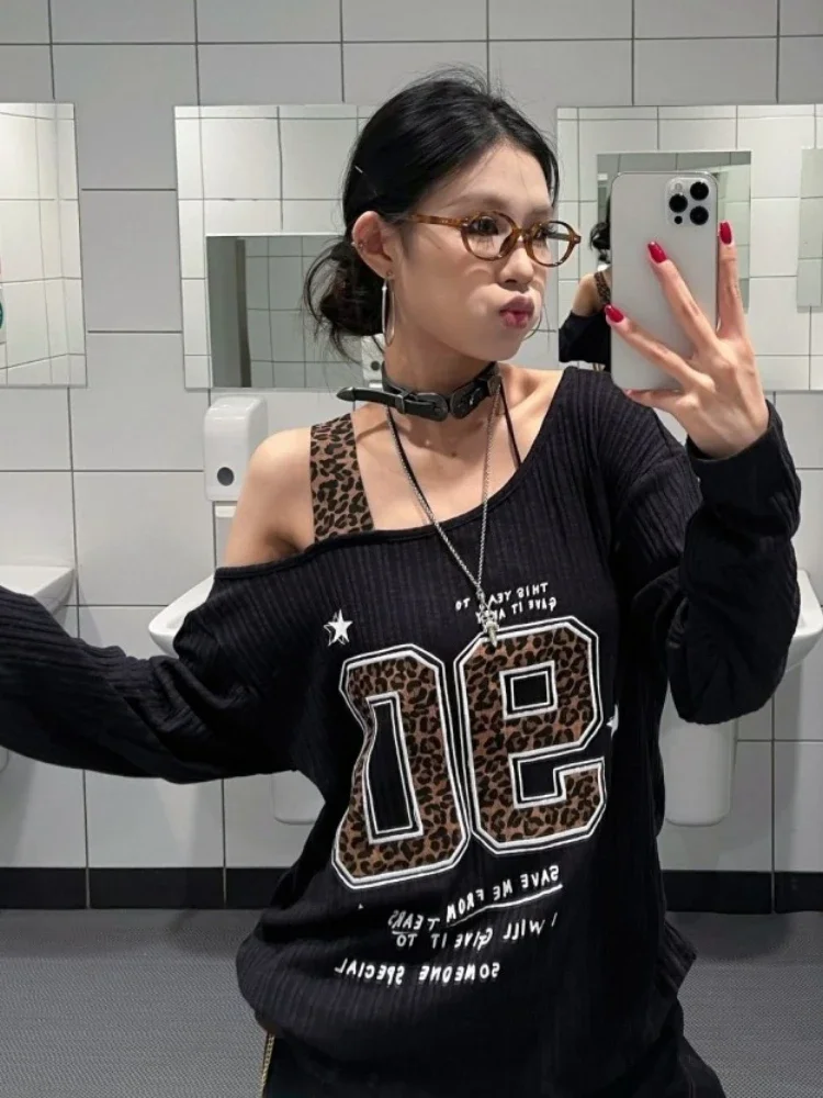 Y2K Patchwork Leopard Print T- - Women Top Fashion recensie en prijs