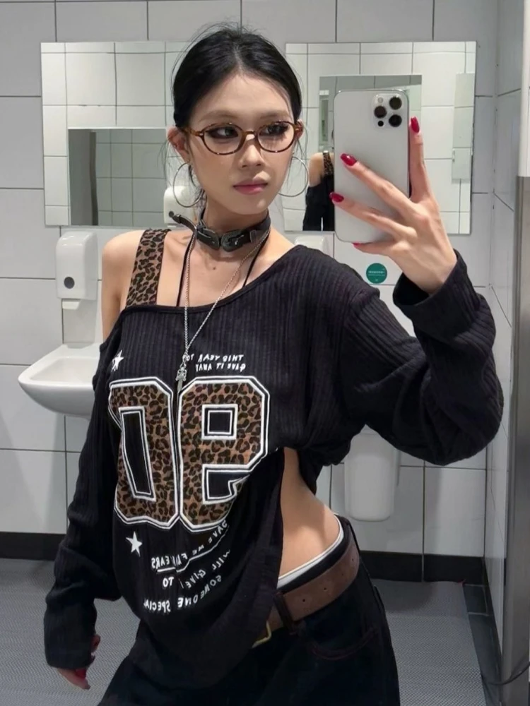 Y2K Patchwork Leopard Print T- - Women Top Fashion recensie en prijs