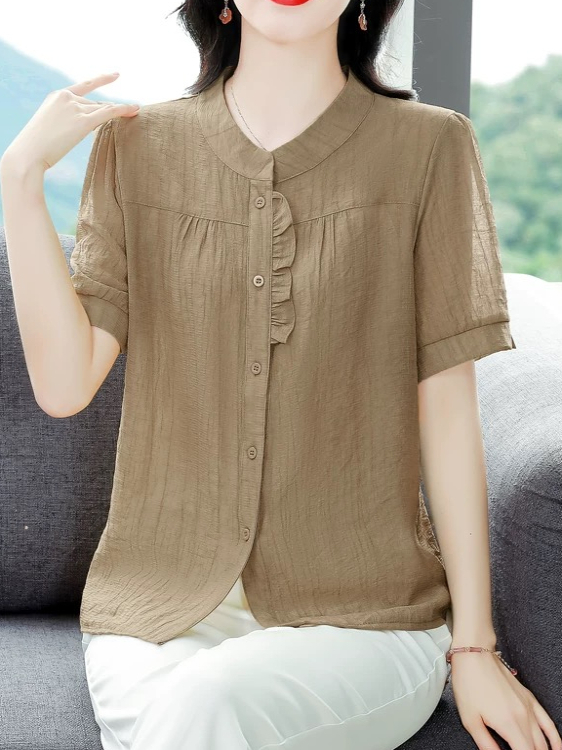 Fashionable Ice Silk Pleated C - Women Fashion Over 40 recensie en prijs