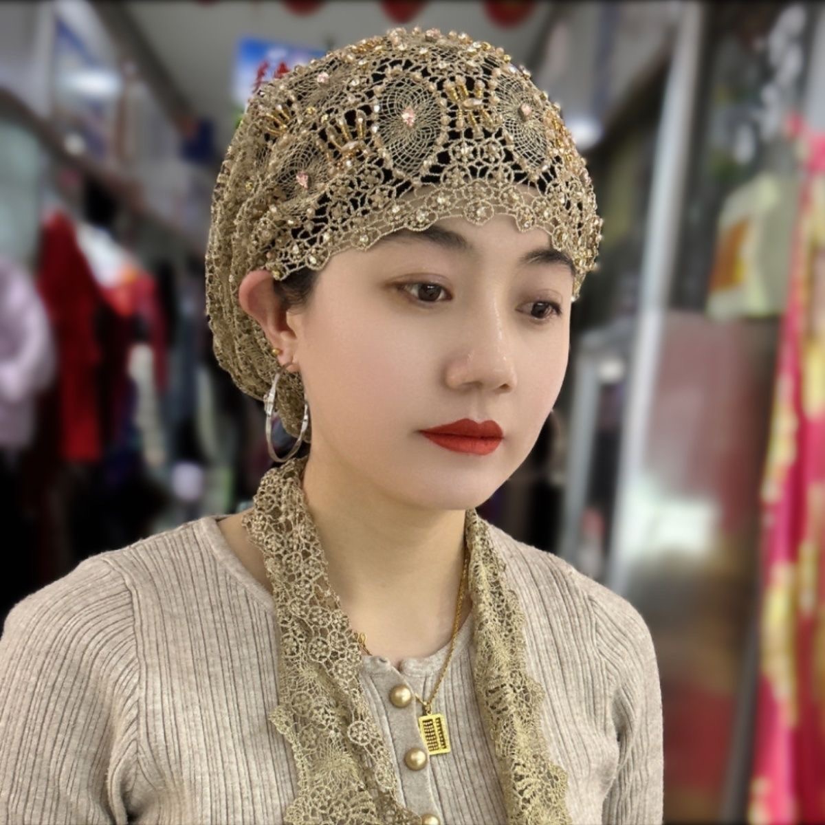 Muslim Hijabs Women Wedding De - Women Fashion Hats recensie en prijs