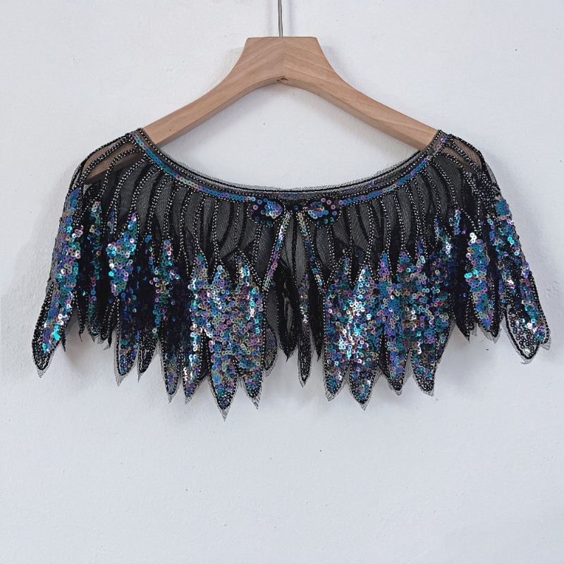 Ladies Sequins Leaf Lace Flapp - Women'S Fashion Poncho recensie en prijs