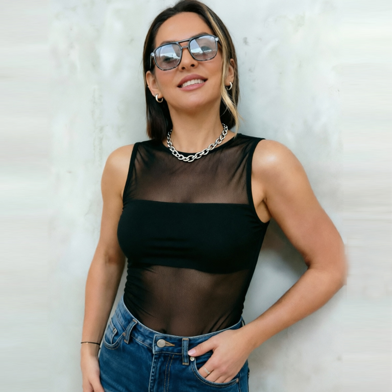 HXAO Woman Tulle Black Bodysui - Corset Top Boned recensie en prijs