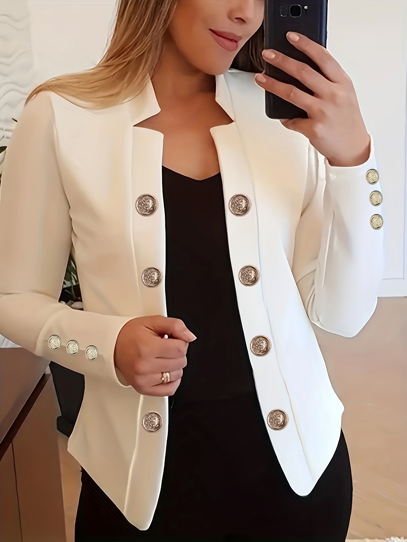 Womens Solid Color Suit Long S - Velvet Blazer Women recensie en prijs