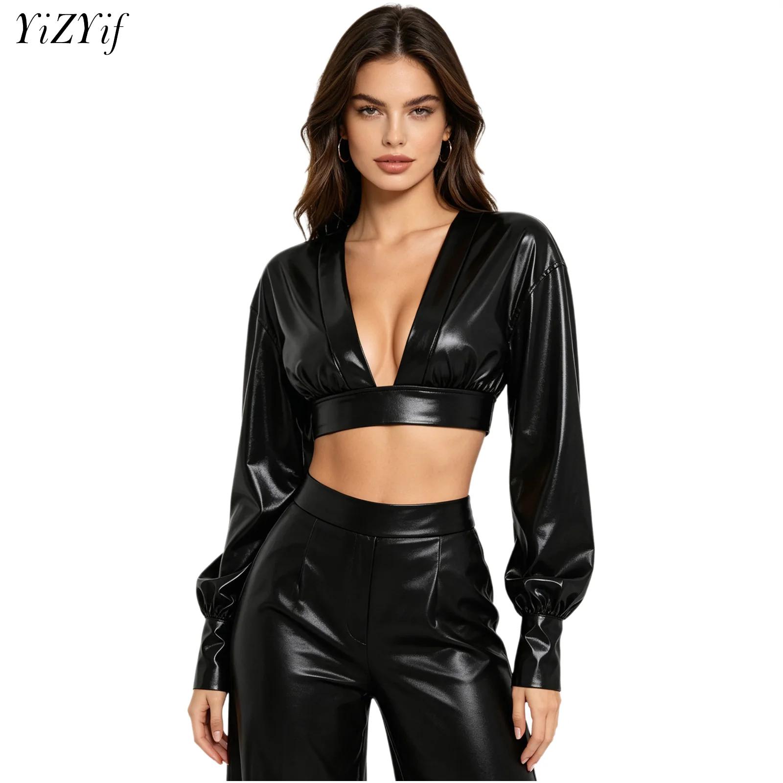 Womens Y2K Metallic Shiny Hip  - Women Top Fashion recensie en prijs